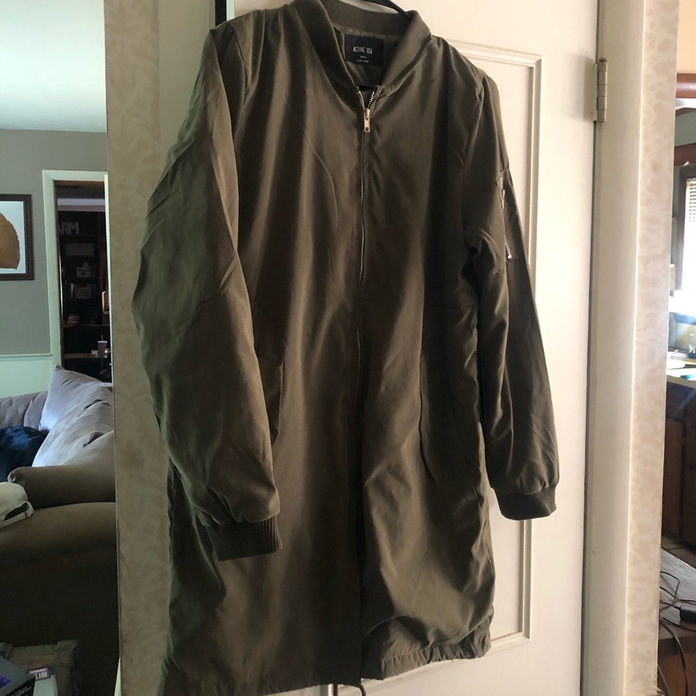 Active Basic Long Bomber Jacket
